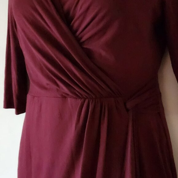Donna Rico mock wrap dress sz 14 burgundy EUC - Picture 3 of 4